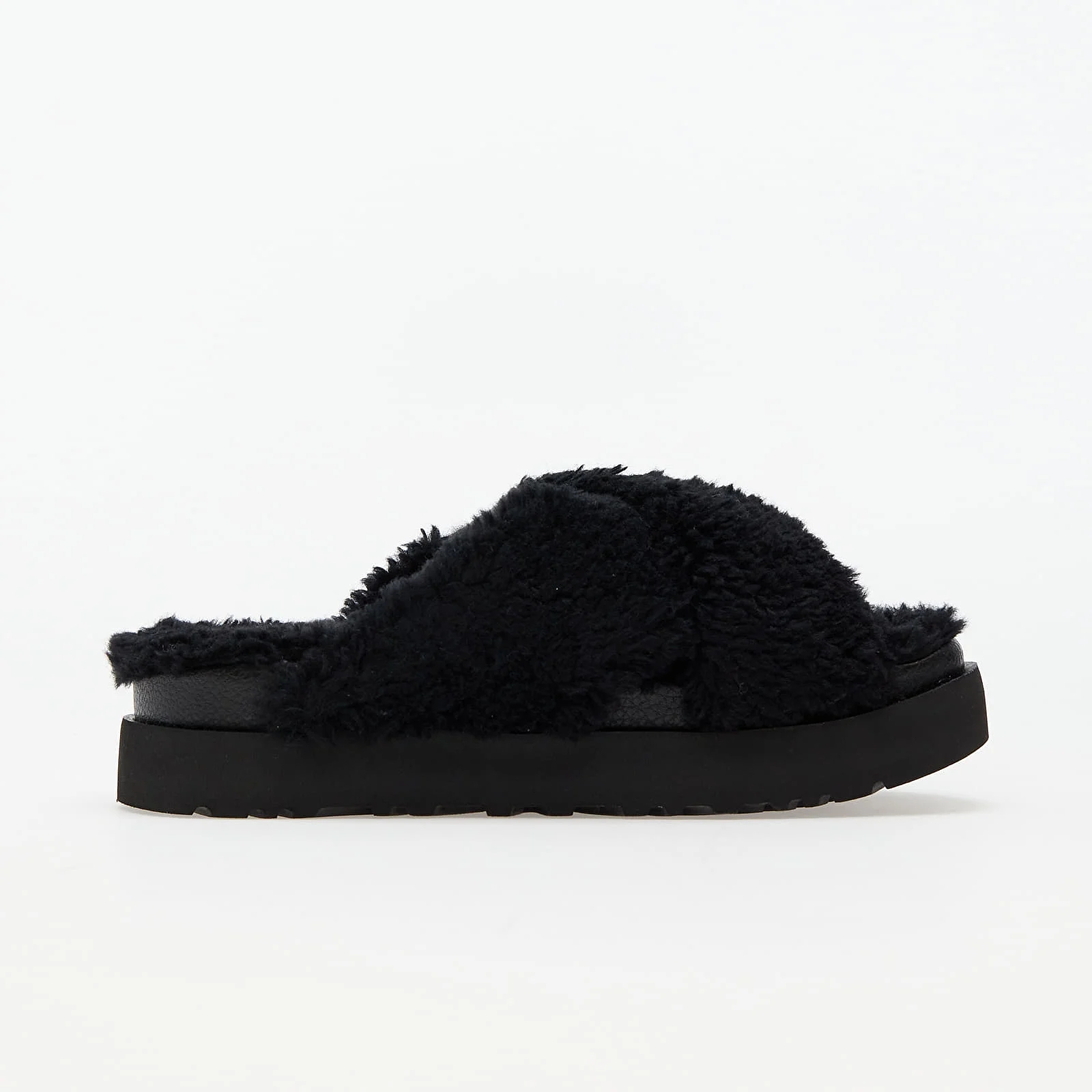 UGG W Fuzz Sugar Cross Slide Black