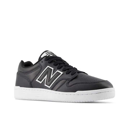 New Balance Herren 480 in Schwarz/Weiß, Leather, Größe 38