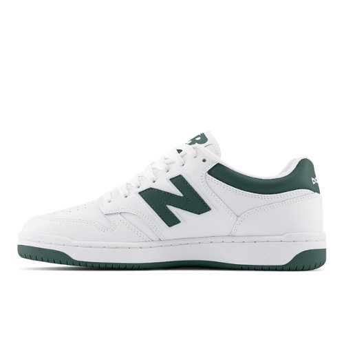 New Balance Herren 480 in Weiß/Grün/Grau, Leather, Größe 40