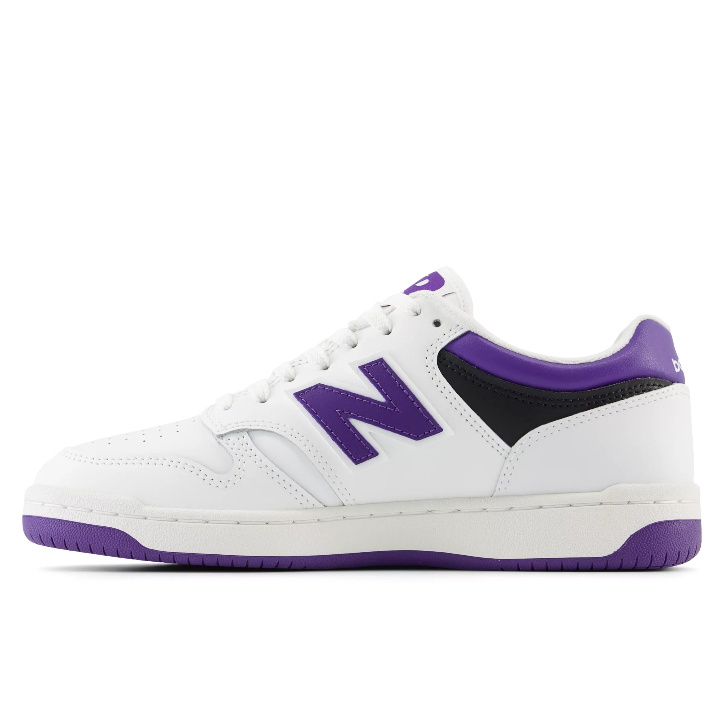 New Balance Men's 480 in Weiß/Violett/Schwarz, Leather, Größe 38.5