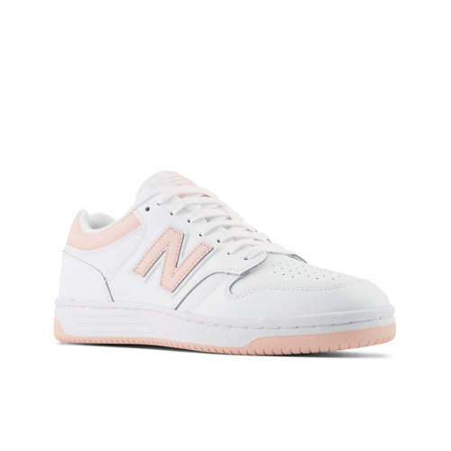 New Balance Herren 480 in Weiß/blanc/Rosa/Rose, Leather, Größe 36