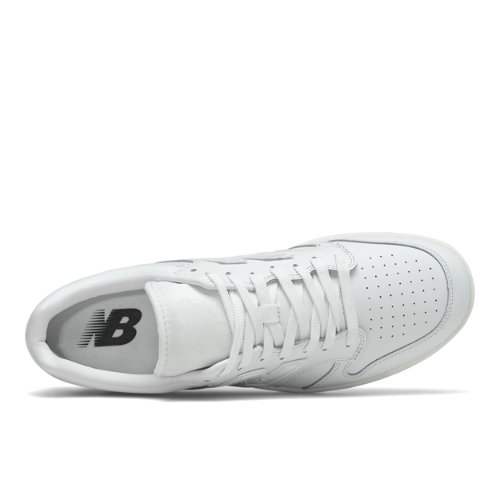 New Balance Herren BB480 in Weiß/Grau, Leather, Größe 45