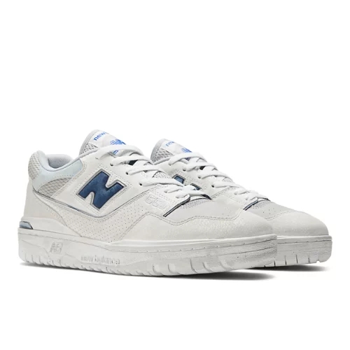 New Balance Herren 550 in Grau/Gris/Blau/Bleu, Leather, Größe 40.5