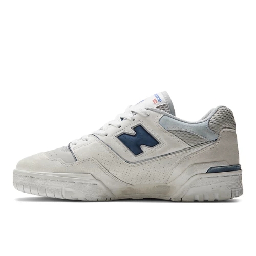 New Balance Herren 550 in Grau/Gris/Blau/Bleu, Leather, Größe 40.5