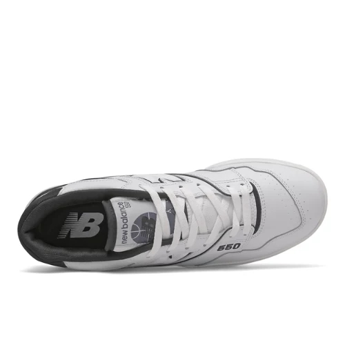 New Balance Herren BB550 in Weiß/Schwarz, Leather, Größe 40