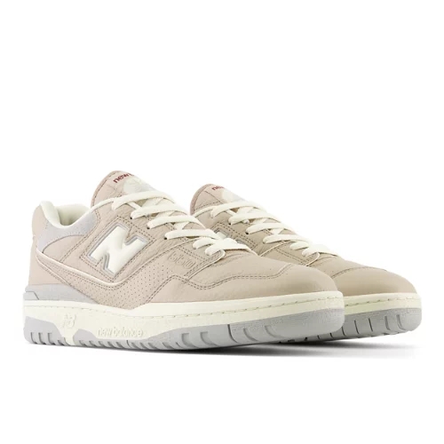 New Balance Herren BB550 in Braun/Beige/Grau/Rot, Leather, Größe 37