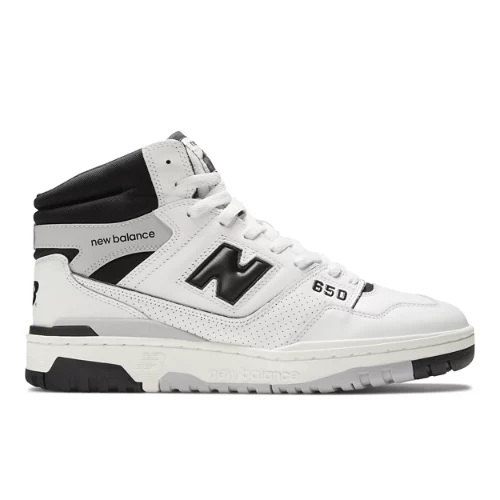 New Balance Herren 650 in Weiß/blanc/Schwarz/Noir/Grau/Gris, Leather, Größe 35.5