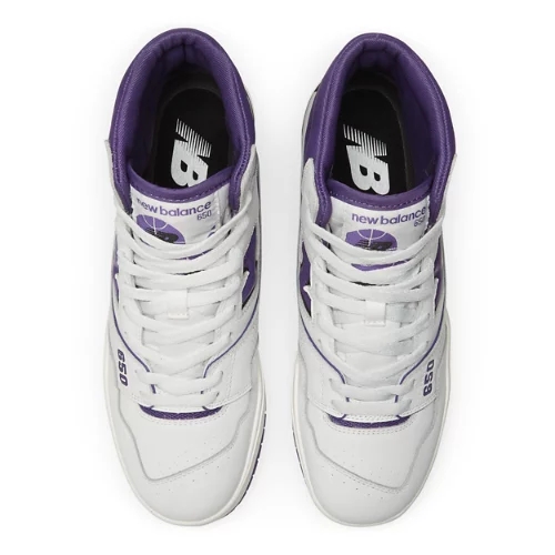 New Balance Herren 650 in Weiß/Violett/Grau, Leather, Größe 35.5
