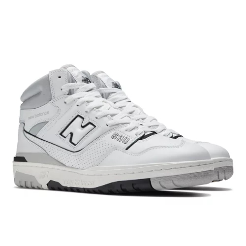 New Balance Herren 650 in Weiß/Grau, Leather, Größe 36