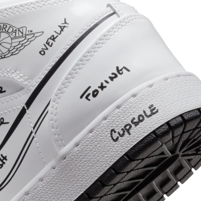 Air Jordan 1 Mid Schuh für ältere Kinder - Weiß