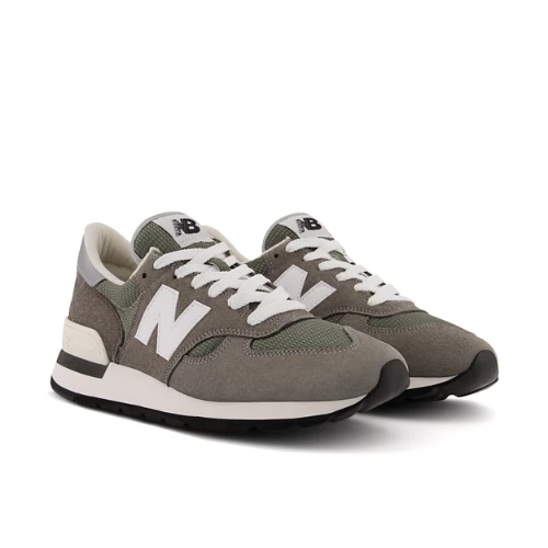 New Balance Herren MADE in USA 990v1 Core in Grau/Weiß, Leather, Größe 40