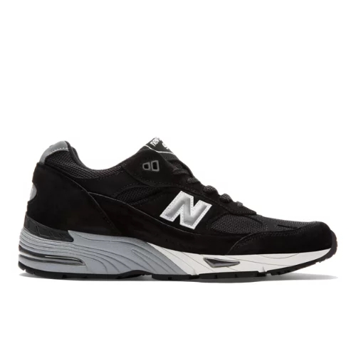 New Balance Herren Made in UK 991 in Scharwz/Grau, Suede/Mesh, Größe 42