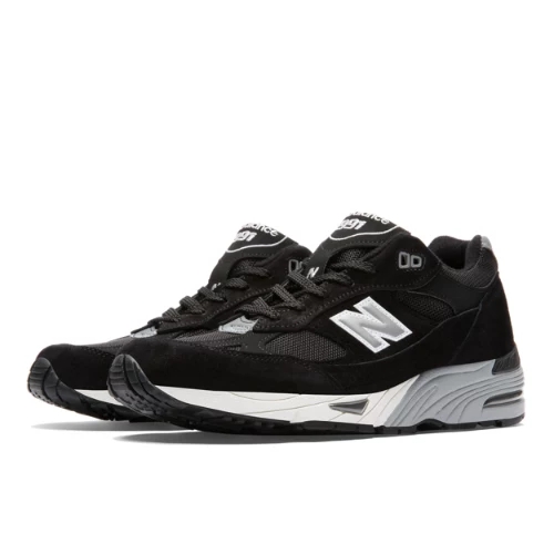 New Balance Herren Made in UK 991 in Scharwz/Grau, Suede/Mesh, Größe 42