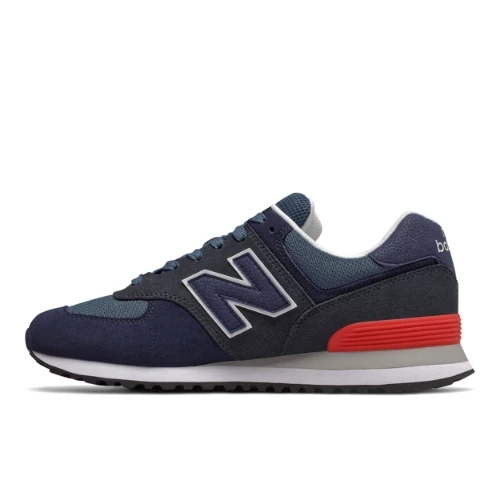 New Balance Herren 574 in Blau/Schwarz, Leather, Größe 38