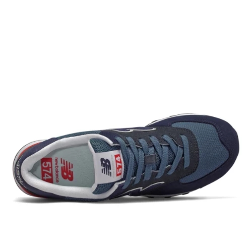 New Balance Herren 574 in Blau/Schwarz, Leather, Größe 38