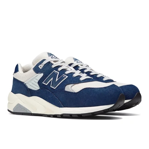 New Balance Herren 580 in Blau/Grau, Leather, Größe 40