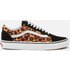 Vans Women's Leopard Old Skool Trainers - Black/True White - UK 3