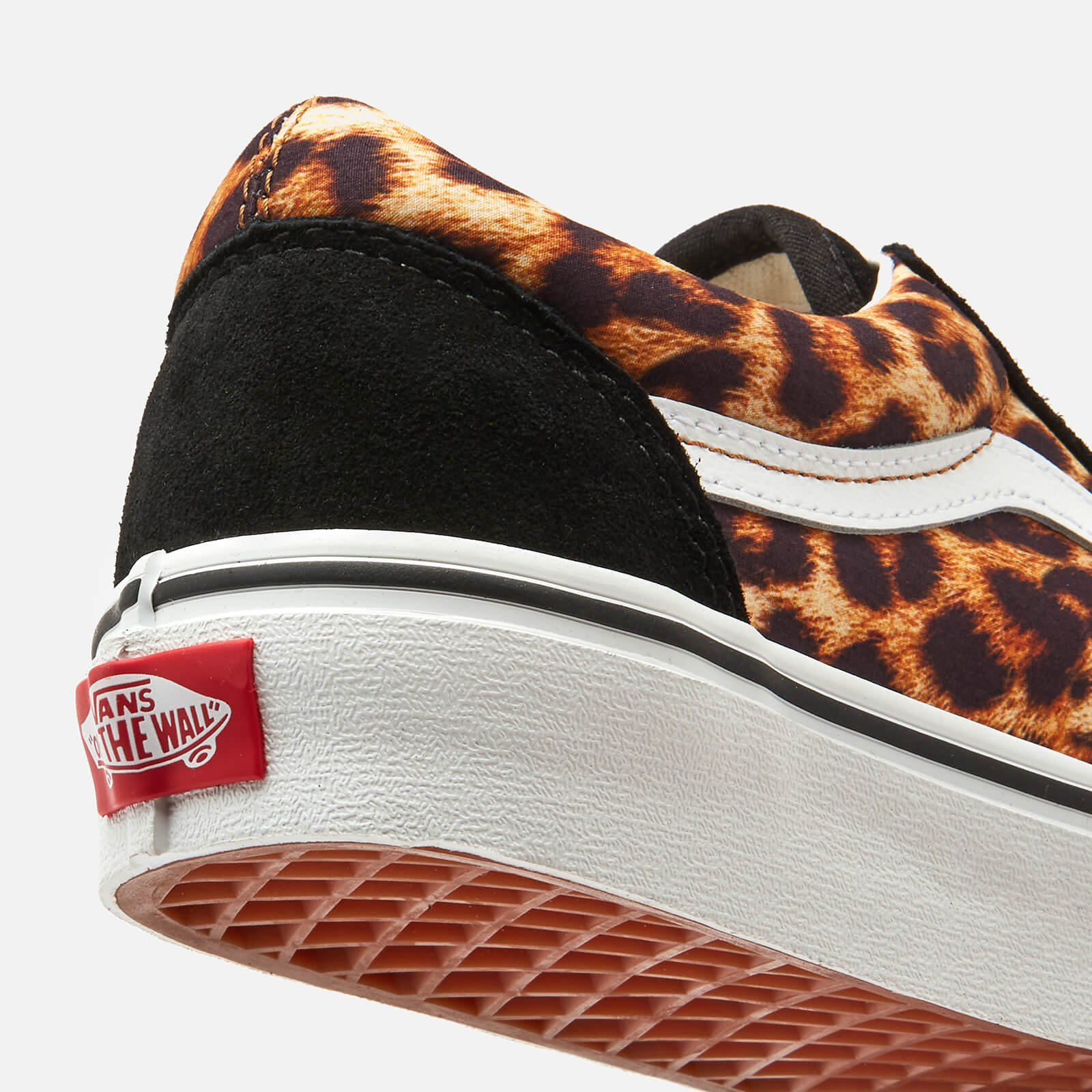 Vans Women's Leopard Old Skool Trainers - Black/True White - UK 3